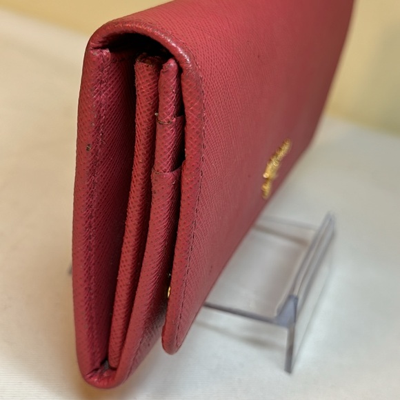 Prada Saffiano Leather Pink Snappy Long Wallet with Detachable Card Case, Box - Picture 12 of 16